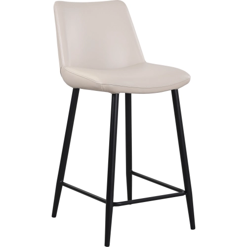 Sakai Counter Stool in Wheat Leather & Metal (Set of 2)
